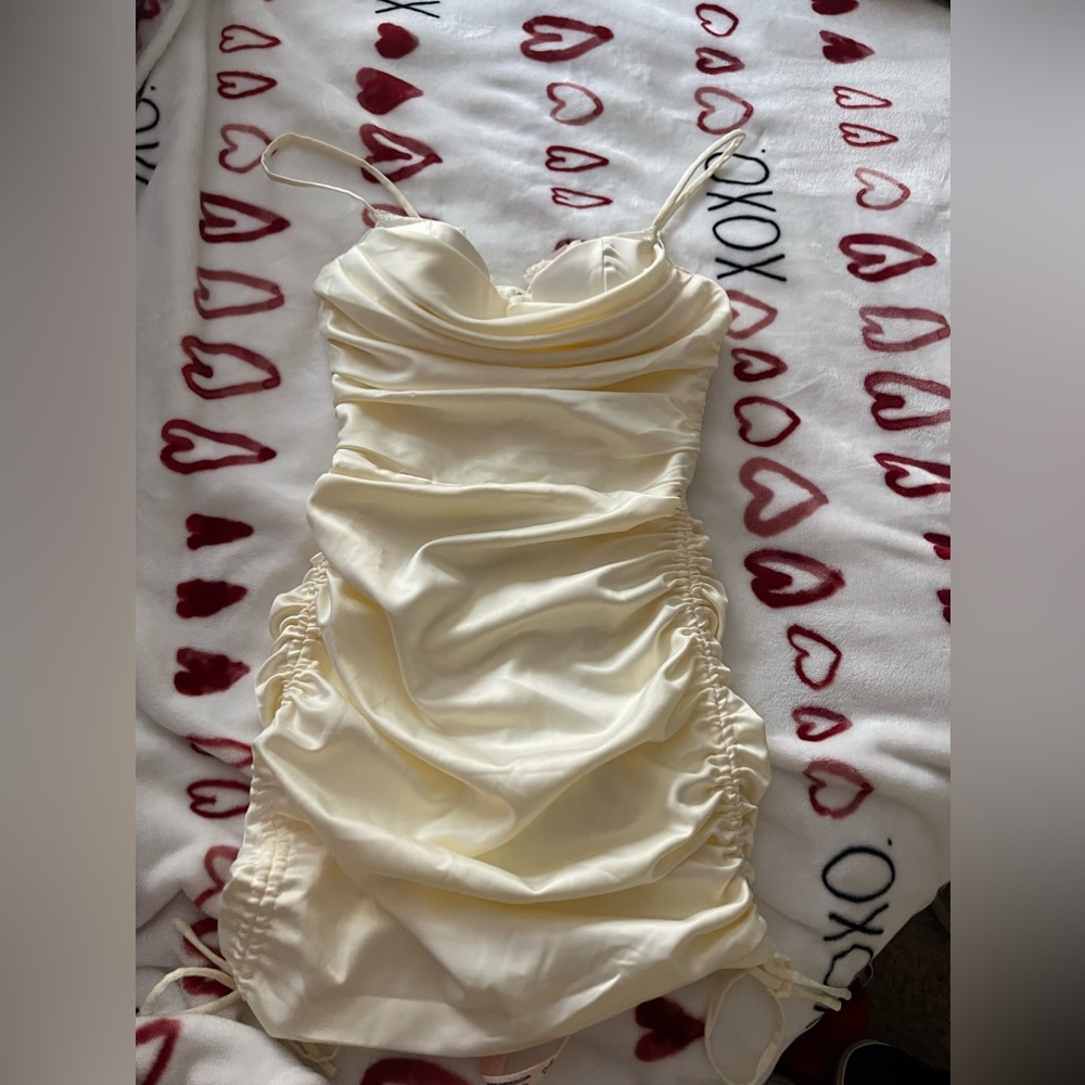 Oh Polly Satin Lace Lined Dress